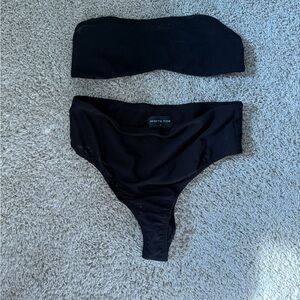 White Fox Boutique Black Bandeau and High-Waist Set